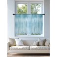 thumbnail image 4 of Sheer Curtains 45 Inch Length, Teal Blue Semi Sheer Curtains Light Filtering Window Treatment, Modern Abstract Art Ombre Striped Privacy Voile Drapes for Living Room Bedroom 52x45 Inch, 4 of 7
