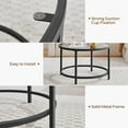 thumbnail image 4 of COCOKUN 27.6" Round Glass Coffee Table, Small Coffee Table for Living Room，Black Circle Coffee Tables Center Tables with Glass Top, Office & Apartment, 4 of 6