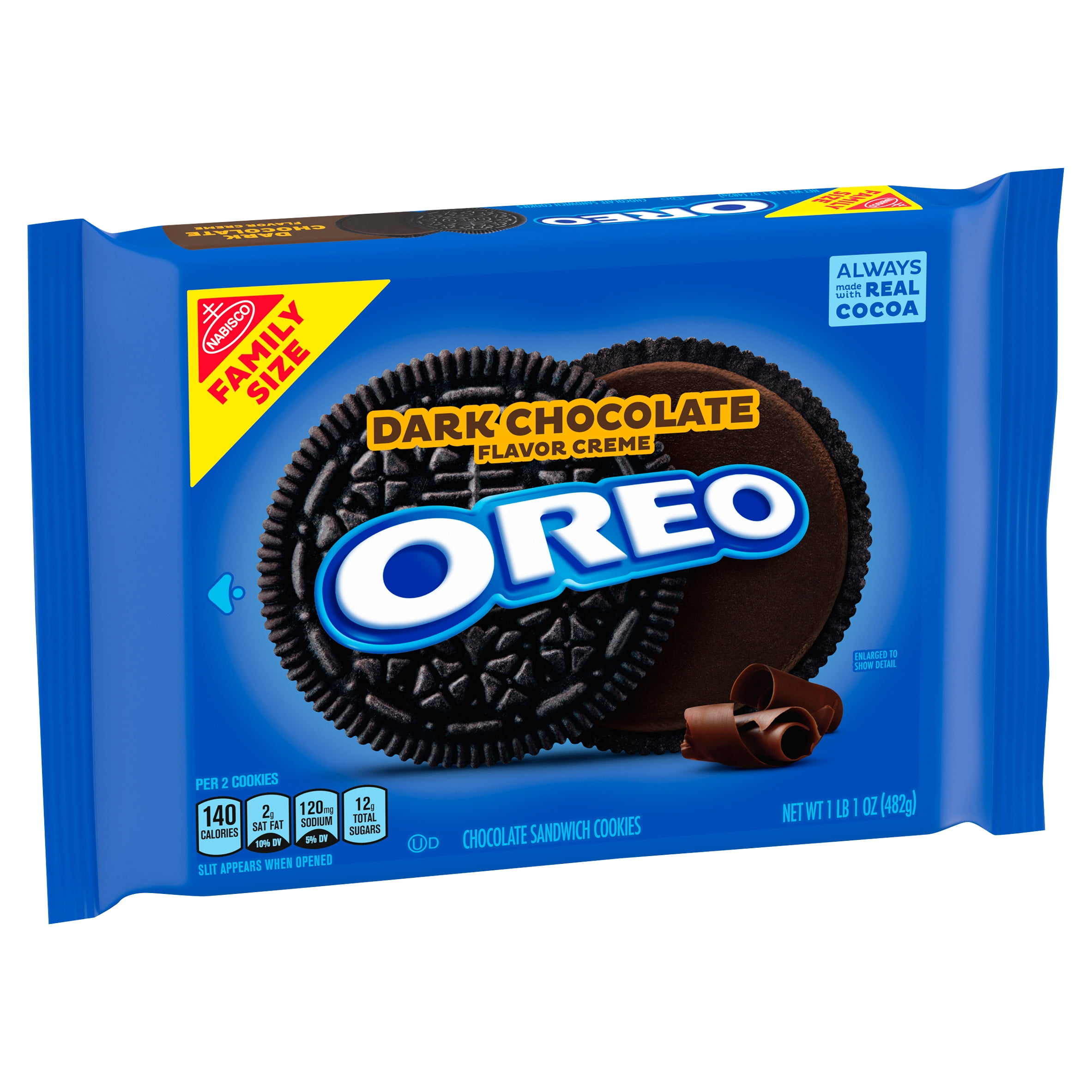 OREO Dark Chocolate Crème Chocolate Sandwich Cookies, Family Size, 17