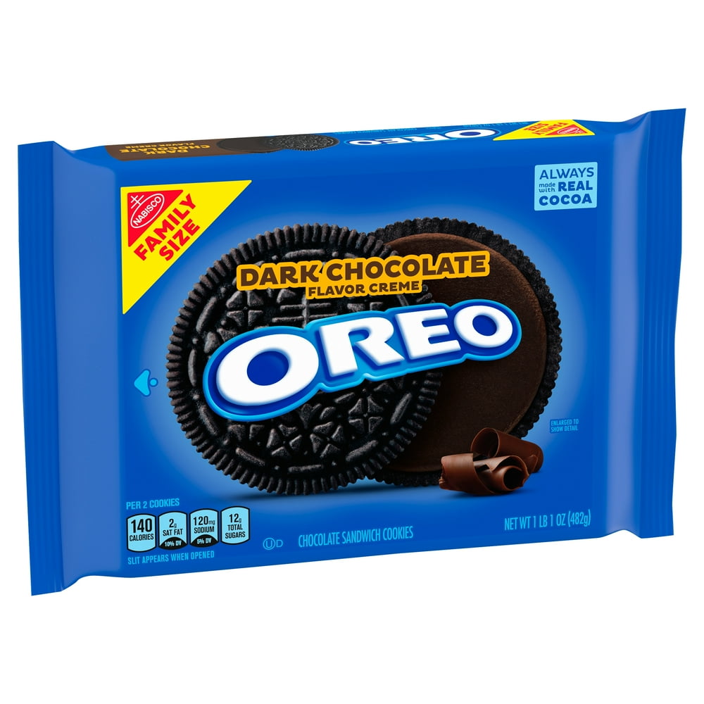 OREO Dark Chocolate Crème Chocolate Sandwich Cookies, Family Size, 17 ...