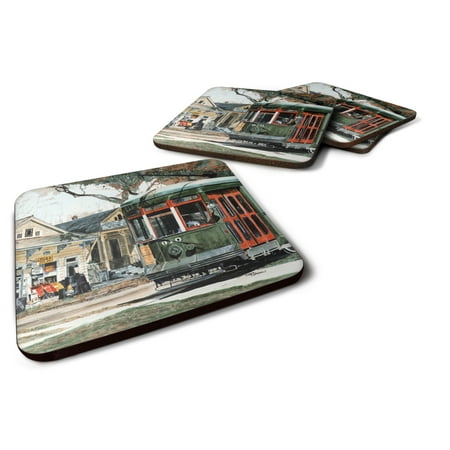 

Carolines Treasures 8108FC New Orleans Street Car Foam Coaster Set of 4 3 1/2 x 3 1/2 multicolor