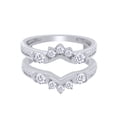 thumbnail image 1 of Round Cut White Cubic Zirconia Solitaire Enhancer Guard Ring in 10k White Gold Ring Size - 5.5, 1 of 3