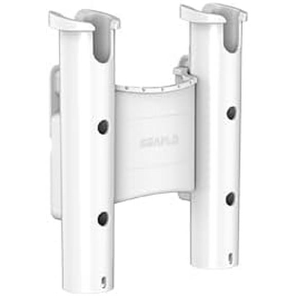 SEAFLO Universal Wall-Mounted Tube Fishing Rod Holders PP and Glass-Filled - 4-Year Warranty (White, 2-Rod Holder, 5-Pack)