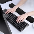 thumbnail image 5 of 2-in-1 Ergonomic Mouse Pad and Keyboard Wrist Rest with Massage Design, Space-Saving Mouse Pad Wrist Support, Memory Foam Wrist Rest with Non-Slip PU Base for Computer Desk, Black, 5 of 7