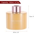 thumbnail image 2 of HARFINGTON 4pcs Empty Glass Diffuser Bottle 140ml/4.7oz Refillable Fragrance Accessories Aromatherapy Jar Container for Replace Reed Diffuser Home Bathroom Pale Orange with Gold Tone Cap, 2 of 6