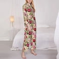 thumbnail image 3 of Balery Tulips Flowers Conjunto de Pijama con Estampado para Mujer, Conjunto de Dos Piezas con Manga Larga, Ropa de Dormir Suave con Bolsillos, Pijamas Cómodos-X-Large, 3 of 7