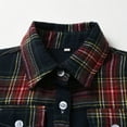 thumbnail image 4 of Hpapadks Girls Tops Kids Long Sleeve Lapel Button Down Plaid Shirt Coat Tops with Pockets Boys Shirts Navy 3 Years-4 Years, 4 of 4