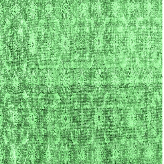 Ahgly Company Indoor Square Persian Emerald Green Traditional Area Rugs, 6' Square