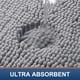 thumbnail image 5 of Alfombra de baño Smiry Luxury Chenille extrasuave, absorbente, gris, 90 x 60 cm, 5 of 9