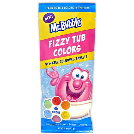Mr. Bubble Fizzy Tub Colors, Assorted Bathwater Colors, 9 Ct