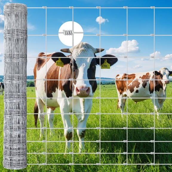 1.8mm Galvanized Welded Wire Fence, 5ft x 328ft (1.5m x 100m) Heavy Duty Metal Wire Mesh, Sturdy Livestock Barrier for Cattle, Sheep, Chickens & Poultry, Outdoor Garden Farm Animal Enclosure
