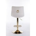 thumbnail image 2 of Set of 2 Bar Stools,with Chrome Footrest and Base Swivel Height Adjustable Mechanical Lifting Velvet + Golden Leg Simple Bar Stoo, Cream, 2 of 9