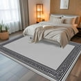 thumbnail image 5 of Gray Geometric 5x8 Area Rugs, Black Greek Key Design Abstract Modern Art Non-Skid Rubber Backing Large Rectangle Rugs - Living Room Bedroom Home Office, Indoor Floor Mat Carpets Washable Rug, 5 of 9