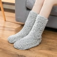 thumbnail image 3 of 1 pair Non Slip/Skid Socks, Winter Fluffy Cozy Fleece Socks, Plush Thick Warm Floor Socks,Dark Grey, 3 of 8