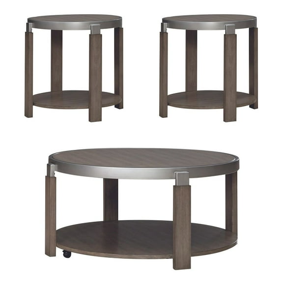 Liberty Furniture Sutton 3 Piece Set for Living Room - Cocktail Table, 2 End Tables -Bleached Sand