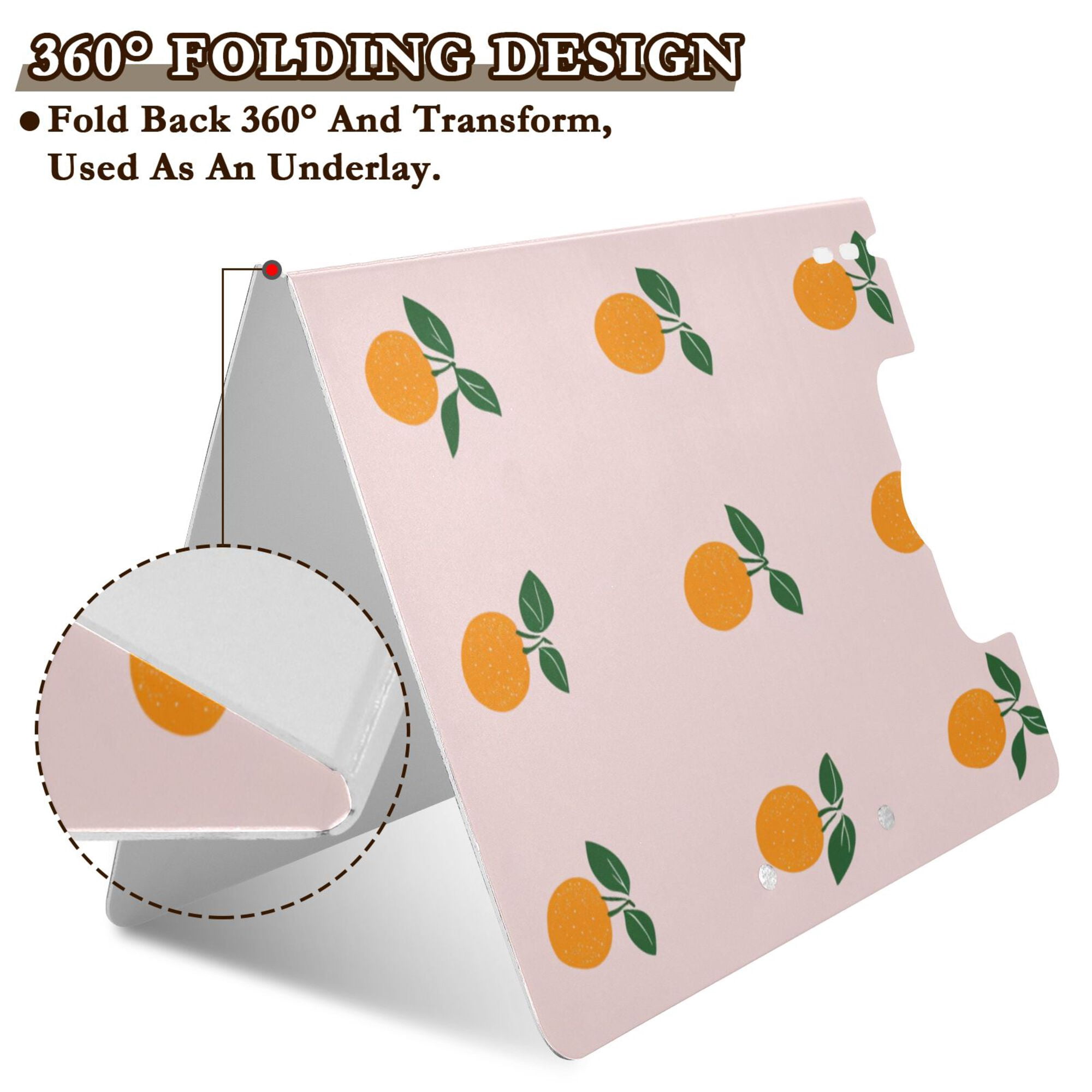 FORMRS A4 Clipboard Folder with Pen Holder Horizontal Foldable School Office Binder, Cartoon Citrus