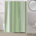 thumbnail image 5 of Fabric Shower Curtain Sage Green White Stripes Shower Curtains with 12 Hooks Waterproof Machine Washable Bath Curtains for Bathroom, 72 x 96in, 5 of 6