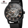 thumbnail image 1 of Mirar FORSINING Moda Relojes para hombres Esqueleto Noctilucente Movimiento mecánico Números romanos Impermeable Business Dial analógico Correa de acero inoxidable Correa Reloj de pulsera para hombres FORSINING Mirar, 1 of 7