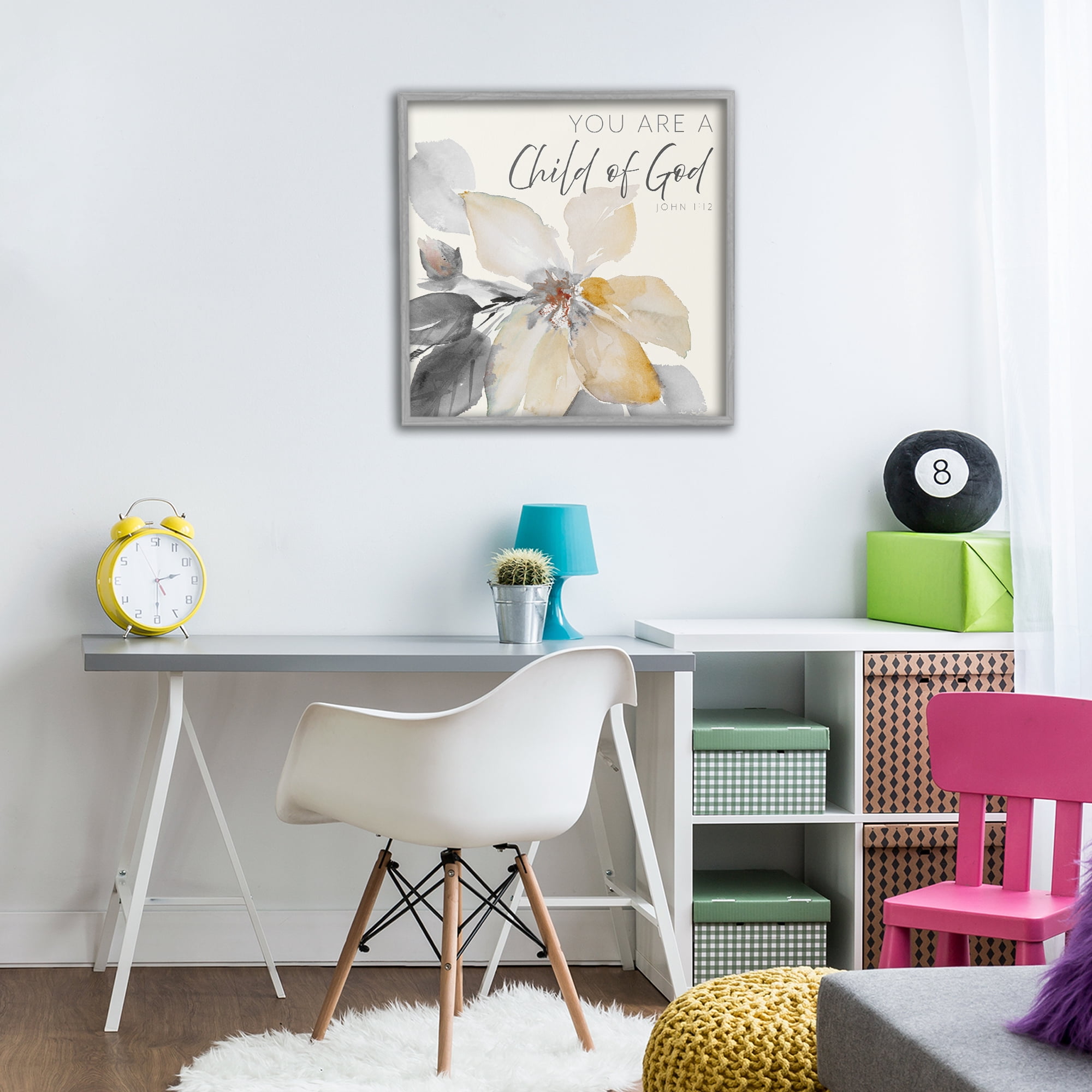 Stupell Industries Child Of God Flower Gray Framed Giclee Art, design by Lanie Loreth