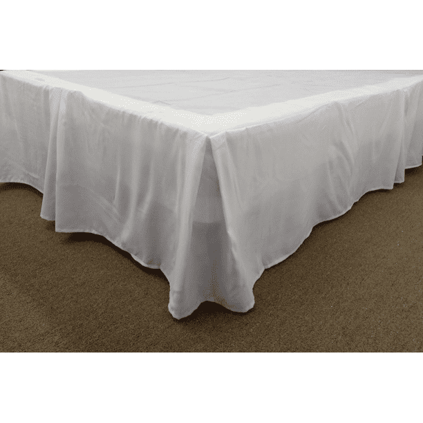 Qutain Linen Tailored Bed Skirt Dust Ruffle Solid White King Size