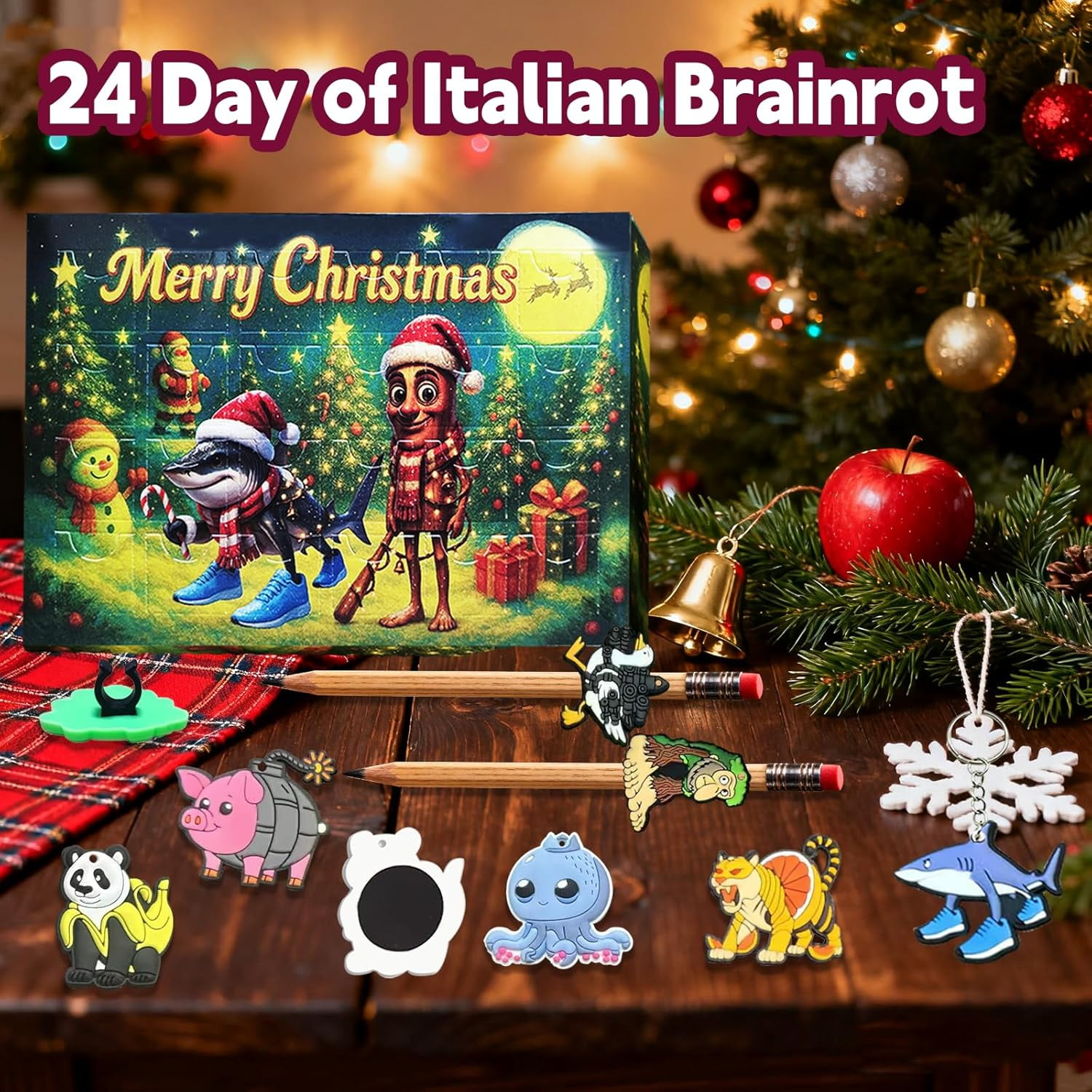 Brainrot Advent Calendar for Kids, Mystery Mini Figurines Blind Box Set, Cute Collectible Desk Display Characters, Christmas Gift for Children Boys Girls Ages 3+, Holiday Stocking Stuffer Surprise