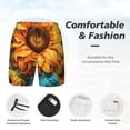 thumbnail image 3 of Fuzoiu Deep Yellow Colorful Sunflower Print Men's Swim Shorts,Quick-Dry Double-Layer Swim Trunks,Board Trunks,Beach Shorts Swimwear Bathing Suits-, 3 of 6