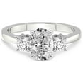thumbnail image 4 of IGI Certified 3 Carat Oval Shape Lab Grown Diamond Engagement Ring | 14K White Gold | Intricacy Three Stone Lab Diamond Ring | FG-VS1-VS2 Quality Friendly Diamonds, 4 of 6