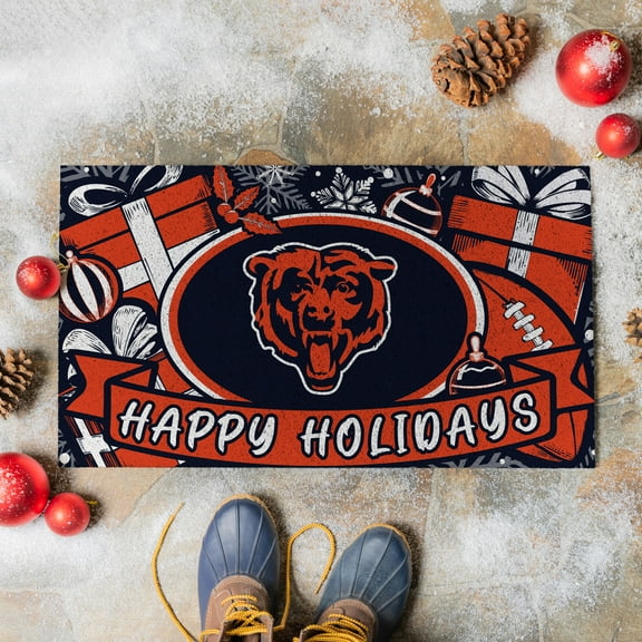 Chicago Bears 28" x 16" Happy Holidays Christmas Turf Door Mat