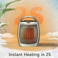 thumbnail image 5 of Space Heater,ETL Certified Ceramic Small Heater Indoor Use Thermostat,1500W/750W Electric Portable Heater Fan for Dorm/Office/kitchen,SILVER, 5 of 7