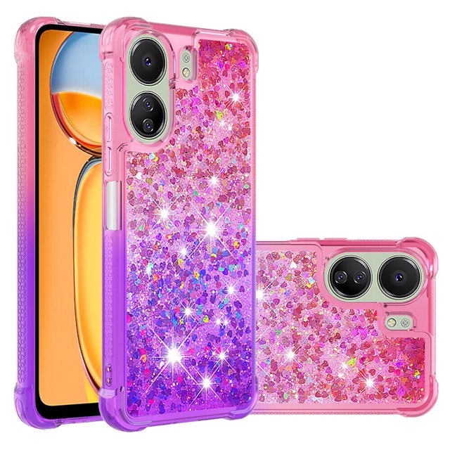 Funda para Xiaomi Redmi 13C 4G Transparente con Brillos Carcasa Protectora Antigolpes con Glitter Brillante