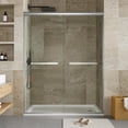 thumbnail image 2 of EastVita Shower Door Double Sliding 60inch W 72inch H Semi Frameless Sliding Glass Shower Door with 8mm Clear SGCC Tempered Glass Brushed Nickel Bypass Shower Enclosure, 2 of 8