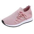 thumbnail image 6 of Pandaie Slip on Sneakers Women Walking Shoes Side Lace up Tennis Lightweight Breathable Mesh Nurse Orthopedic Workout Gym Sport Shoes (Red,8.5), 6 of 7