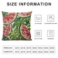 thumbnail image 5 of JRXY Slices of Watermelon Throw Pillow Exotic Tropical Fruit Leaves Seed Red Green Square Cushion Cover Standard Pillowcase for Home Decorative Bedroom/Living Room/Car White, 5 of 5