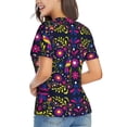 thumbnail image 3 of Honeii Colorful Mexican Print Women's Classic V-Neck T-Shirt,Womens Fashion Tops,Stylish Everyday Top for Women, Casual Summer Spring Outfits Clothes-XX-Large, 3 of 5