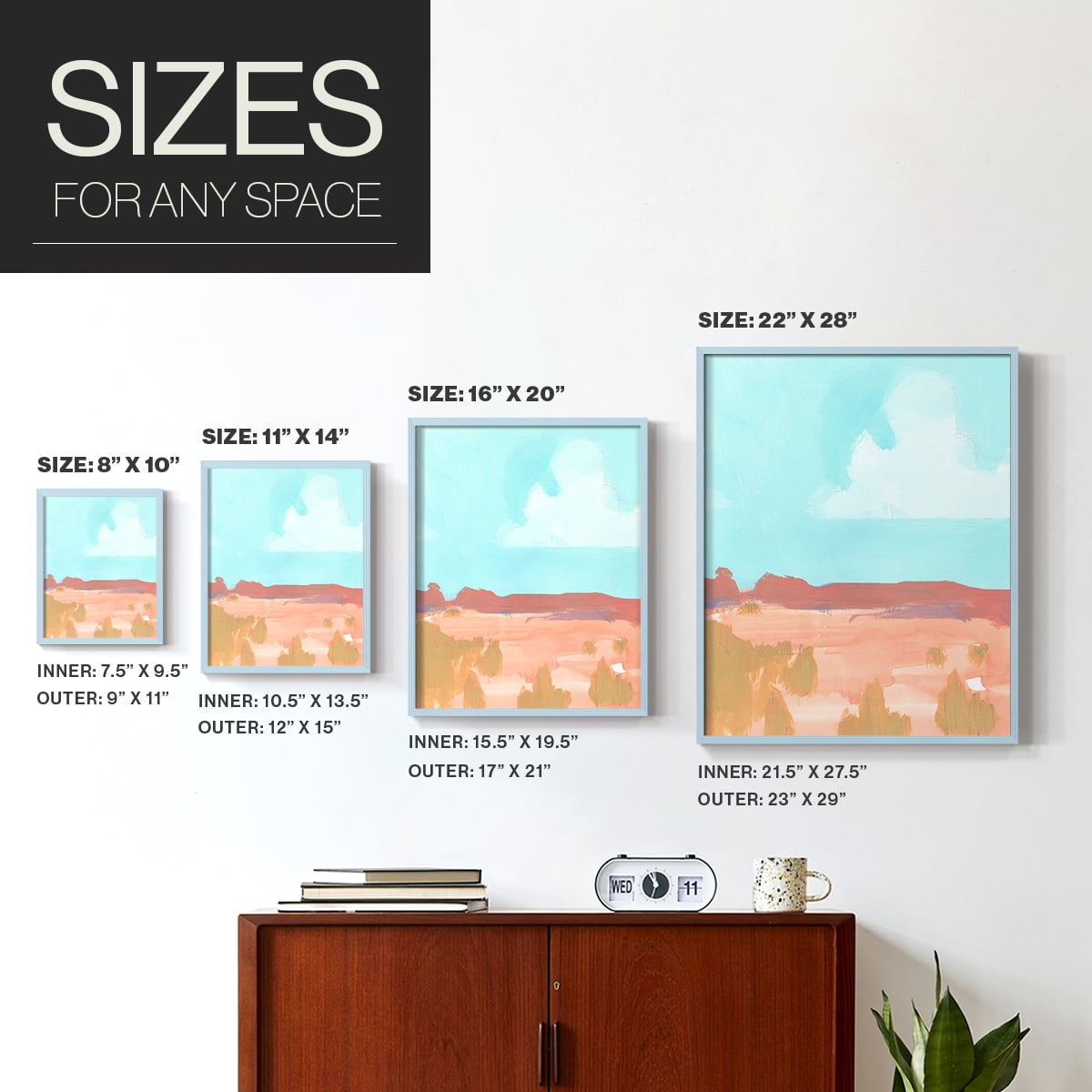 Wide Open Spaces I Framed Print in Blue Solid Wood 11 x 14 Framed Print