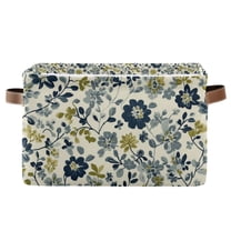 Yayeee Canvas Storage Basket with Handles for Shelves Fabric Bins Closet Organizer, Light Floral