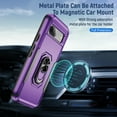 thumbnail image 2 of for Google Pixel 7 Case, Slim Fit Military Grade Drop Tested Dual Layer Shockproof Case with 360 Ring Holder Kickstand Protective Rugged Car Magnetic Non-Slip Phone Case,Purple+Black, 2 of 10