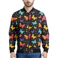 thumbnail image 4 of Chaqueta con estampado 3D de mariposa e insectos de dibujos animados, ropa para hombre, sudadera holgada, chaqueta estilo aviador informal con cremallera, abrigo de calle, 4 of 5