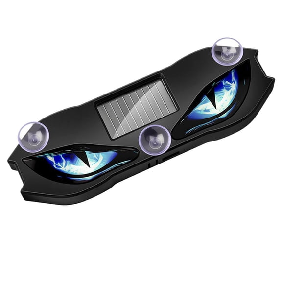 Solar Demon Eye LED Car Wireless Window Light, Devil Eye Light for Windshield Suction Cup Dynamic Windshield Ambient Lamp, Rechargeable USB Powered and Solar Lights for SUV, Truck,Van,RV