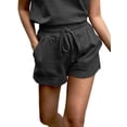 thumbnail image 2 of Wangscanis Women Shorts with Pockets, High Waist Drawstring Short Pants, 2 of 6