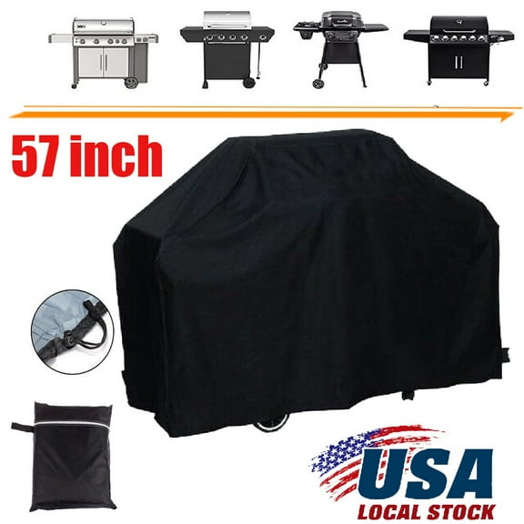 Universal 57" Grill Cover for 3-4 Burner Grills, Waterproof UV Resistant, with Drawstring, Fits Dyna-Glo Char-Broil