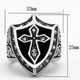 thumbnail image 2 of High polished (no plating) Stainless Steel Ring with Top Grade Crystal in Clear for Women Biker Theme Clear Stone Color Style TK1349 Size 10, 2 of 5