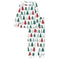 thumbnail image 4 of FKELYI Size 6XL Christmas Trees Long Sleeve Pj 2 PCS Elastic Birthday Pajamas for Women Durable Crew Neck Nightwear for Women Pajama, 4 of 5