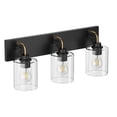 thumbnail image 2 of Aiwen 3 Light Wall Lamp Matte Black Wall Sconce Farmhouse Porch Sconce Lighting with Clear Glass Shade, 2 of 10