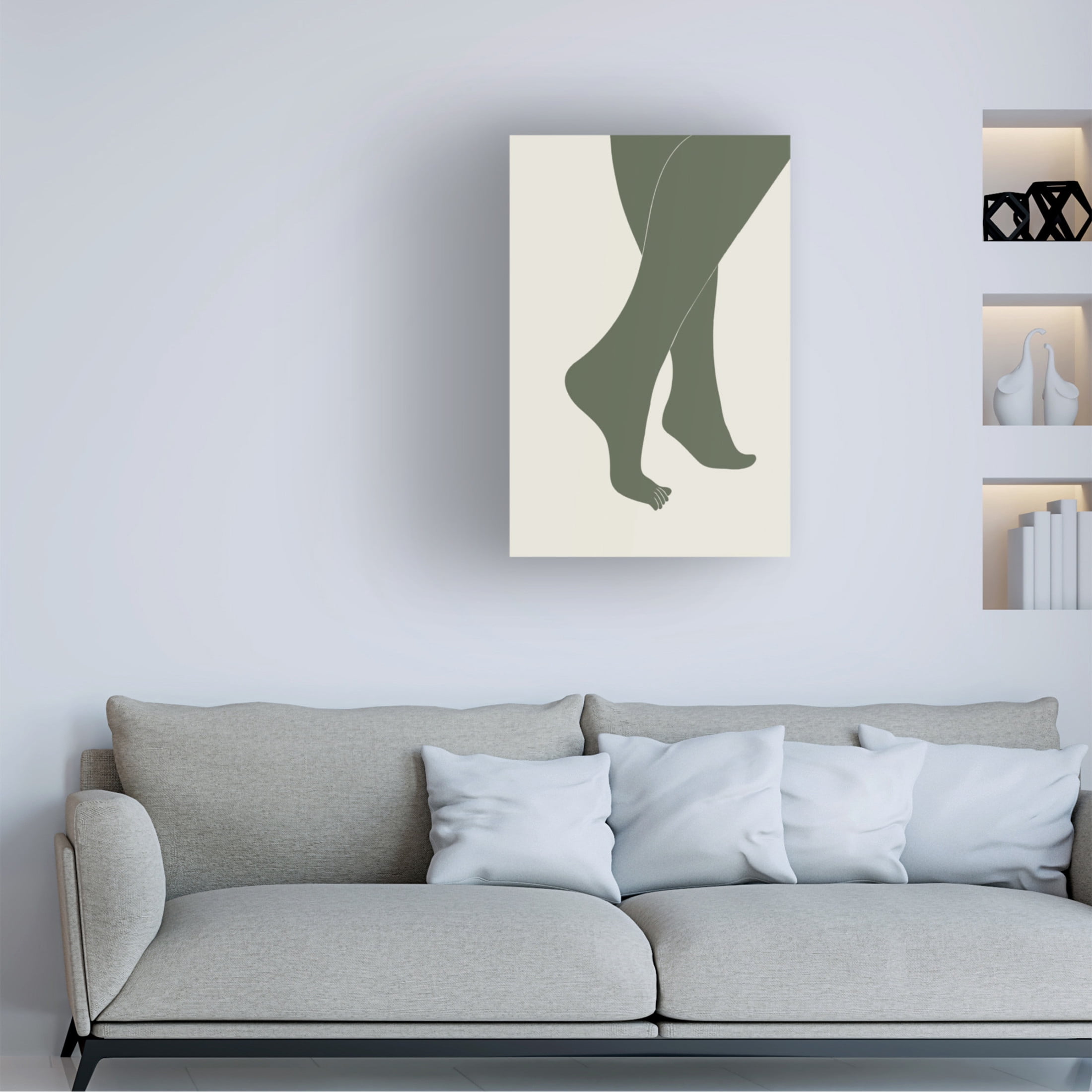 Canvas Wall Art - Pictufy Studio II 'Tip Toe Green' Wall Art for Living Room, Bedroom, or Office Décor by Trademark Fine Art - 12 x 19 Inches