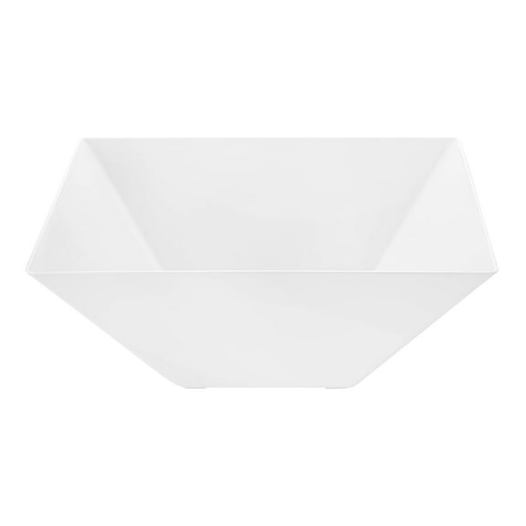 Smarty 4 qt. White Square Large Disposable Plastic Serving Bowls 24ct