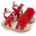 thumbnail image 3 of Infant Baby Girls Summer Sandals Flower Soft Sole Newborn Toddler First Walker Crib Dress Shoes, 3 of 7