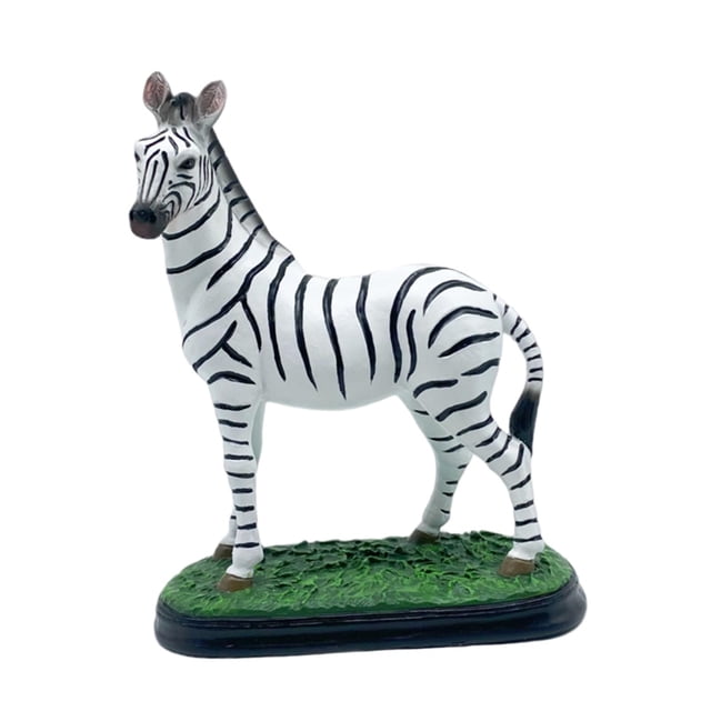 Estatua de resina, decoración, forma vívida, escultura creativa de cebra, figura de animal Blanco