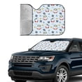 thumbnail image 2 of Yiaed Swimming Shark Print Car Windshield Sunshade Front Auto Car Front Window Sun Shade Foldable Sun Visor Shield Cover Auto Accessories for Sedan SUV Truck-Medium, 2 of 5