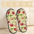 thumbnail image 2 of Balery Cherries and Ladybirds Pantuflas de Casa de Felpa Silenciosas con Diseño Estampado, Zapatillas Cómodas Antideslizantes de Algodón para Interior-Large, 2 of 8